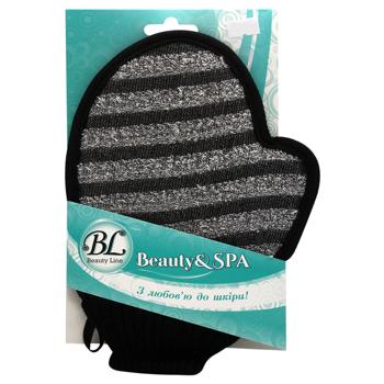 Мочалка-перчатка Beauty Line хлопок уголь SPA 412258 - купить, цены на МегаМаркет - фото 1