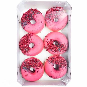 Rioba Frozen Royal Donut with Raspberry Filling 65g x 6pcs