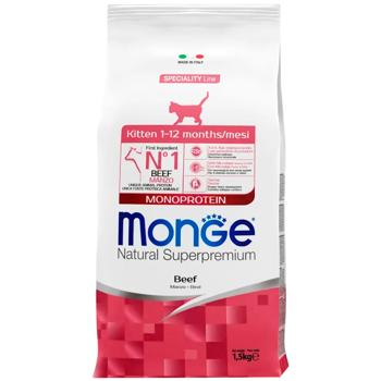 Корм сухой Monge Monoprotein с говядиной для котят 1,5кг - купить, цены на MasterZoo - фото 1