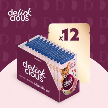 Delickcious Flakes Wet Food with Duck and Wild Berries for Cats 80g - buy, prices for Ideal - photo 3