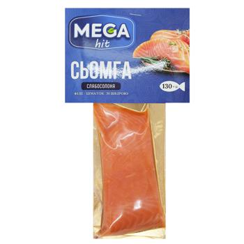 Сьомга Mega hit філе-шматок слабосолена 130г - купити, ціни на Чудо Маркет - фото 1