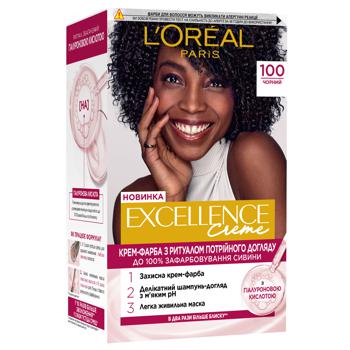 Краска для волос L'Oreal Paris Excellence Creme 100 Черный - купить, цены на КОСМОС - фото 1