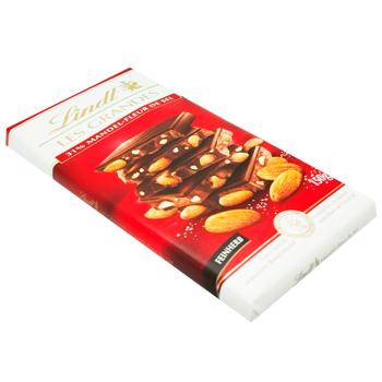 Шоколад молочный Lindt Les Grandes с миндалем карамелизированным 150г - купить, цены на - фото 2