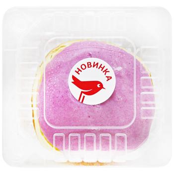 Auchan Blueberry Glazed Donut with Wild Berry Filling 80g - buy, prices for - photo 4