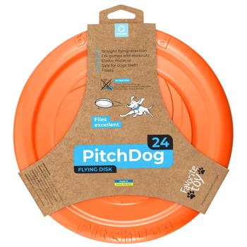 PitchDog Plate Dog Fetch Toy 24cm Orange