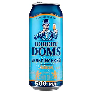 Пиво Robert Doms Бельгийский светлое нефильтрованное 4,3% 0,5л - купить, цены на Auchan - фото 1