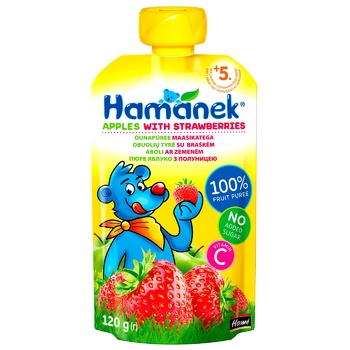 Пюре Hamanek яблуко з полуницею 120г