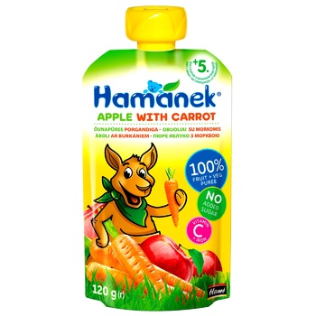 Пюре Hamanek яблуко з морквою 120г - купити, ціни на ULTRAMARKET - фото 2