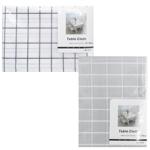 Скатертина Свято Клітинка 137*183см, біла/сіра, пвх арт. 35221-45 И291