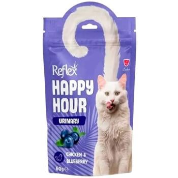 Reflex Plus Happy Hour Urinary ласощі для котів 60 г - курка та чорниця - купити, ціни на MasterZoo - фото 1