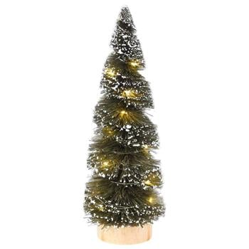 Ялинка декоративна зелена з LED підсвіткою 20см