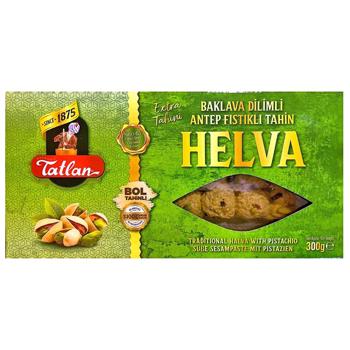 Tatlan Tahini Pistachio Halva in Form of Baklava Mini 300g