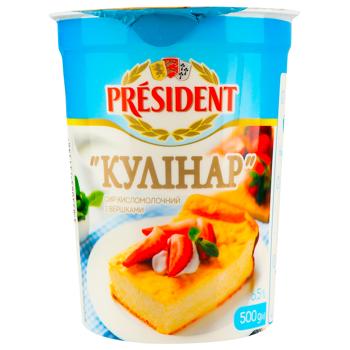 Сир кисломолочний President Кулінар з вершками 6,5% 500г - купити, ціни на NOVUS - фото 2
