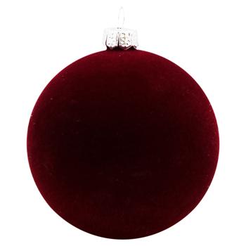 Velvet Burgundy Christmas Tree Ball 6cm - buy, prices for - photo 1