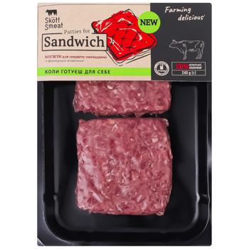 Котлеты говяжьи для сэндвича Skott Smeat охлажденные 240г