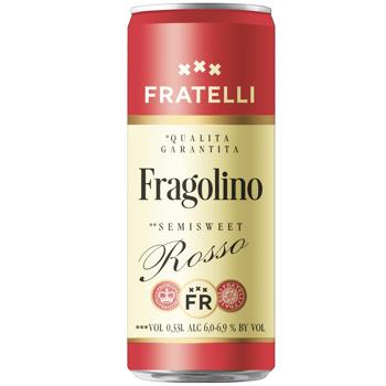 Fratelli Fragolino Rosso Red Semi-Sweet Sparkling Wine Drink 6-6.9% 0.33l - buy, prices for COSMOS - photo 1