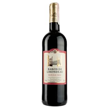 Baron de Lirodeau Red Dry Wine 11% 0.75l - buy, prices for MegaMarket - photo 1