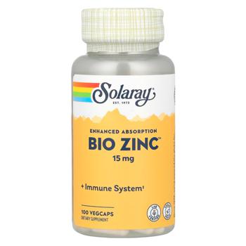 Цинк и витамин В6 Solaray Bio Zinc 100 капсул - купить, цены на Biotus - фото 1