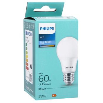 Лампа LED Philips 60W A60 E27 CDLFRND 1PF/6DISC 6500К - купити, ціни на КОСМОС - фото 2