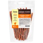 Ласощі Хом Фуд 80г Соломка з м'яса птиці з морквою
