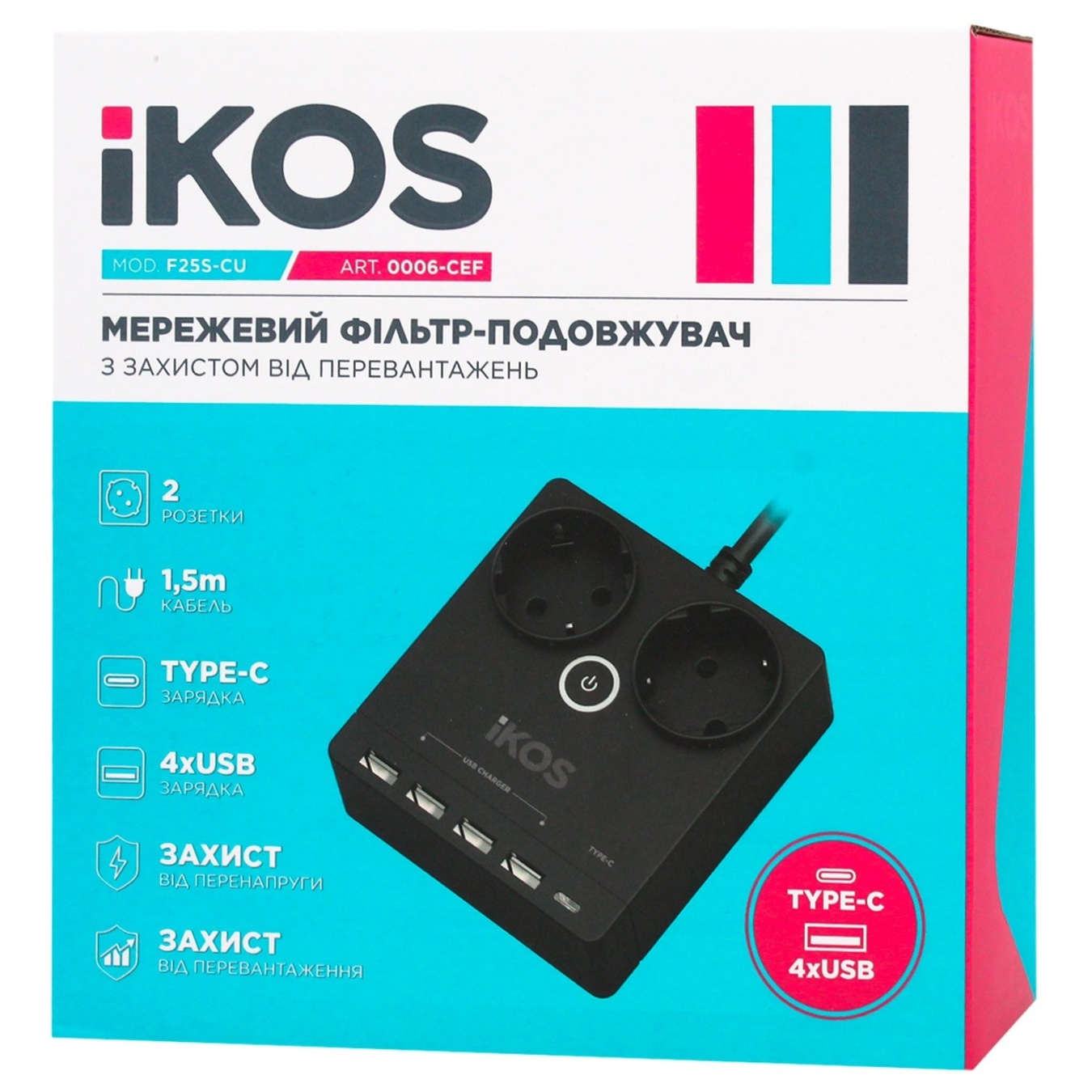 

Фільтр Ikos мереживний F25S-CU 0006-CEF 16A 1.5м