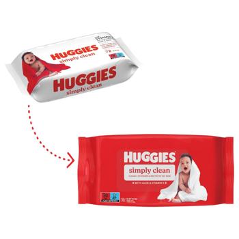 Серветки вологі Huggies Simply Clean дитячі 72шт - купити, ціни на - фото 3