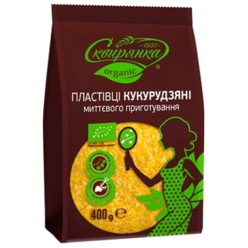 Хлопья кукурузные Сквирянка органические 400г - купить, цены на Auchan - фото 1