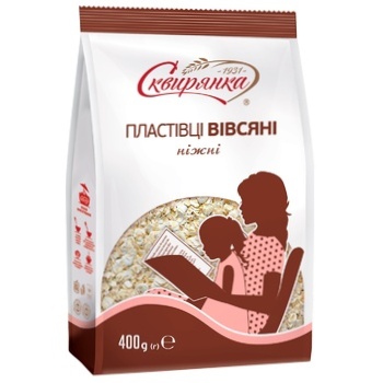 Пластівці вівсяні Сквирянка Ніжні швидкого приготування 400г - купити, ціни на МегаМаркет - фото 1