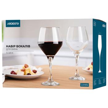 Ardesto Gloria Wine Glass Set 440ml 3pcs - buy, prices for COSMOS - photo 3