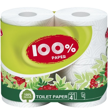 Туалетний папір Ruta 100% Paper 2-шаровий 4шт - купити, ціни на Восторг - фото 1