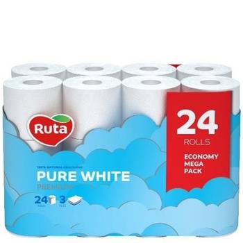 Туалетная бумага Ruta Pure White Premium 3-слойная 24шт - купить, цены на За Раз - фото 1