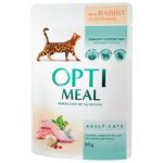 Корм влажный Optimeal с кроликом в белом соусе для кошек 85г