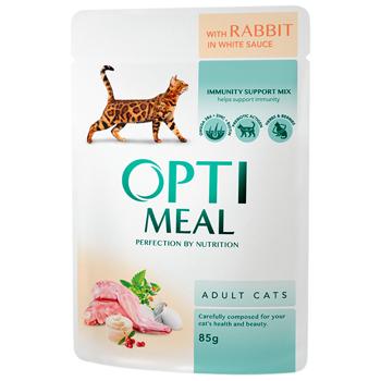 Optimeal Wet Food with Rabbit in White Sauce for Cats 85g - buy, prices for MasterZoo - photo 1