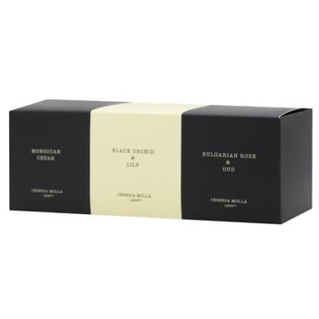 Набір подарунковий Cereria Molla Luxury Bulgarian Rose, Black Orchid & Lily, Moroccan Ceda 3х75г