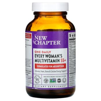 Мультивитамины для женщин 55+,  Woman's Multi, New Chapter, 1 в день, 96 таблеток - купити, ціни на Біотус - фото 1