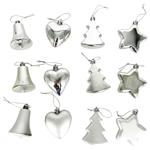 Actuel Christmas tree/Star/Bell/Heart Silver Christmas Tree Pendant 7-8cm