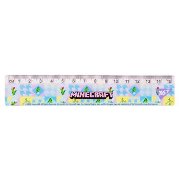 Yes Minecraft Spring Ruler 15cm Light Blue