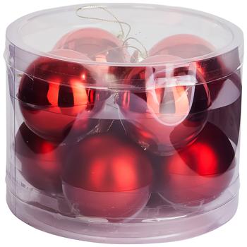 Actuel Red Christmas Balls Set 6cm 8pcs