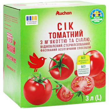 Сік Auchan томатний з м'якоттю та сіллю 3л - купити, ціни на - фото 3