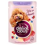 Корм вологий Delickcious Пластівці з ягням та лісовими ягодами для собак 80г