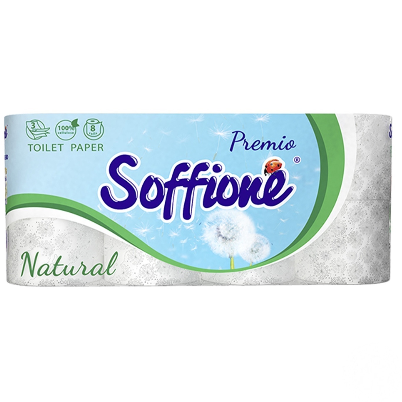 

Бумага туалетная Soffione Natural Family pack трехслойная 8 шт