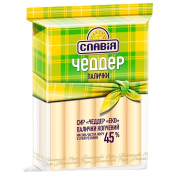 Сырные палочки Славия Чеддер копченые 45% - купить, цены на Auchan - фото 1