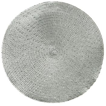 Decoris Silver Woven Round Placemat 38cm