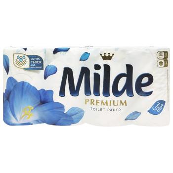 Туалетний папір Milde Premium Cool Blue 3-шаровий 8шт - купити, ціни на КОСМОС - фото 1
