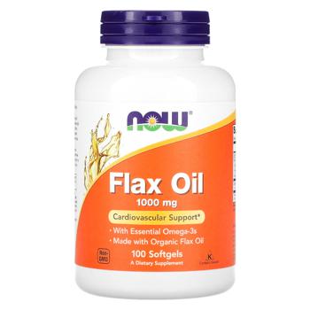 Now Foods, FLAX OIL ORGANIC 1000mg  100 SGELS - купити, ціни на Біотус - фото 1