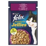 Корм влажный Felix Sensations Jellies с уткой и шпинатом для кошек 85г