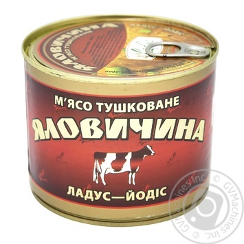 М'ясо тушковане Яловичина ладус-йодіс 525г - купити, ціни на МегаМаркет - фото 1