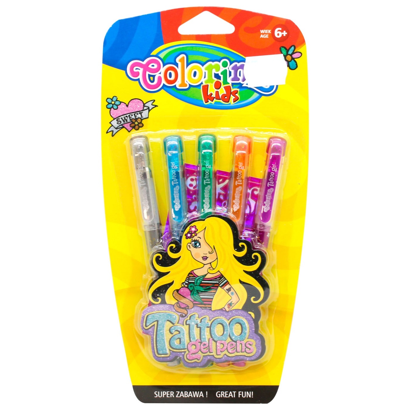 

Ручка гелева в наборі з трафаретами GEL TATOO 5 кол.