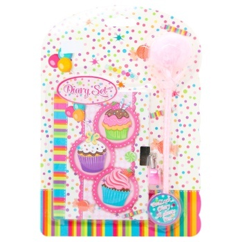 Cake Notebook with Lock + Feather Pen 150x110mm 70g 56sheets