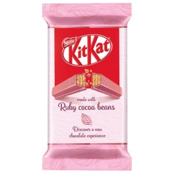 Батончик NESTLÉ® KITKAT® 4-FINGER Ruby Cocoa Beans в рожевому шоколаді 41,5г - купити, ціни на Восторг - фото 1